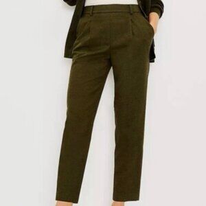 LOFT Pull‎ on Tapered Pants in Brushed Flannel Taupe Sand Women's Size XS